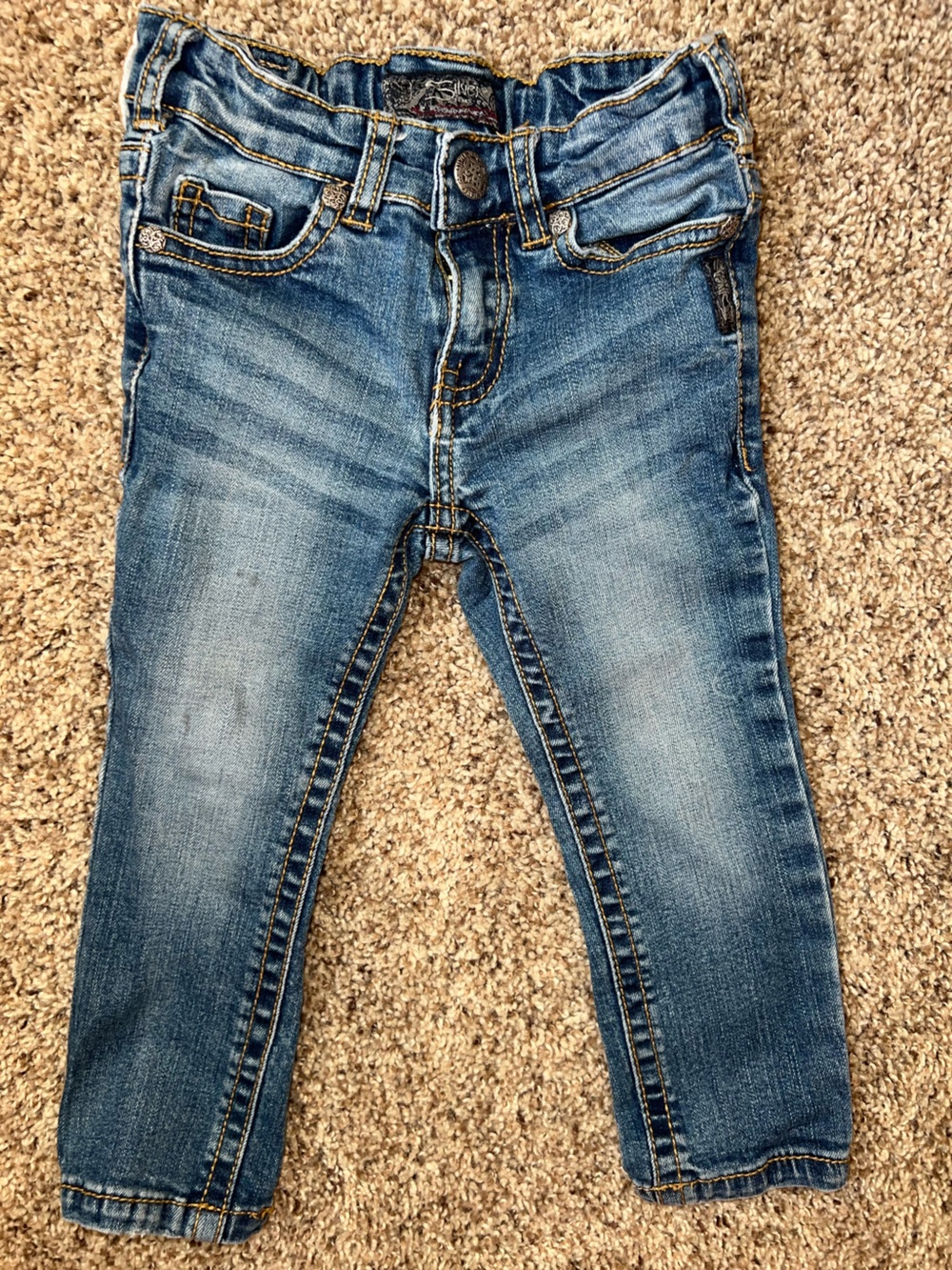 Y2K Silver Jeans Sasha Kids Toddle 2T Blue Denim Washed Straight Leg Vintage
